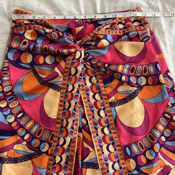 MARCIANO X Guess Collab Silky Wide Leg Wrap Pants Gypset Flowy Tulum Sz 2 - Picture 8 of 13